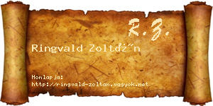 Ringvald Zoltán névjegykártya
